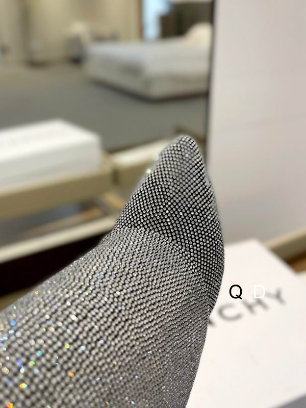 Knee-High Crystal Embellished Boots