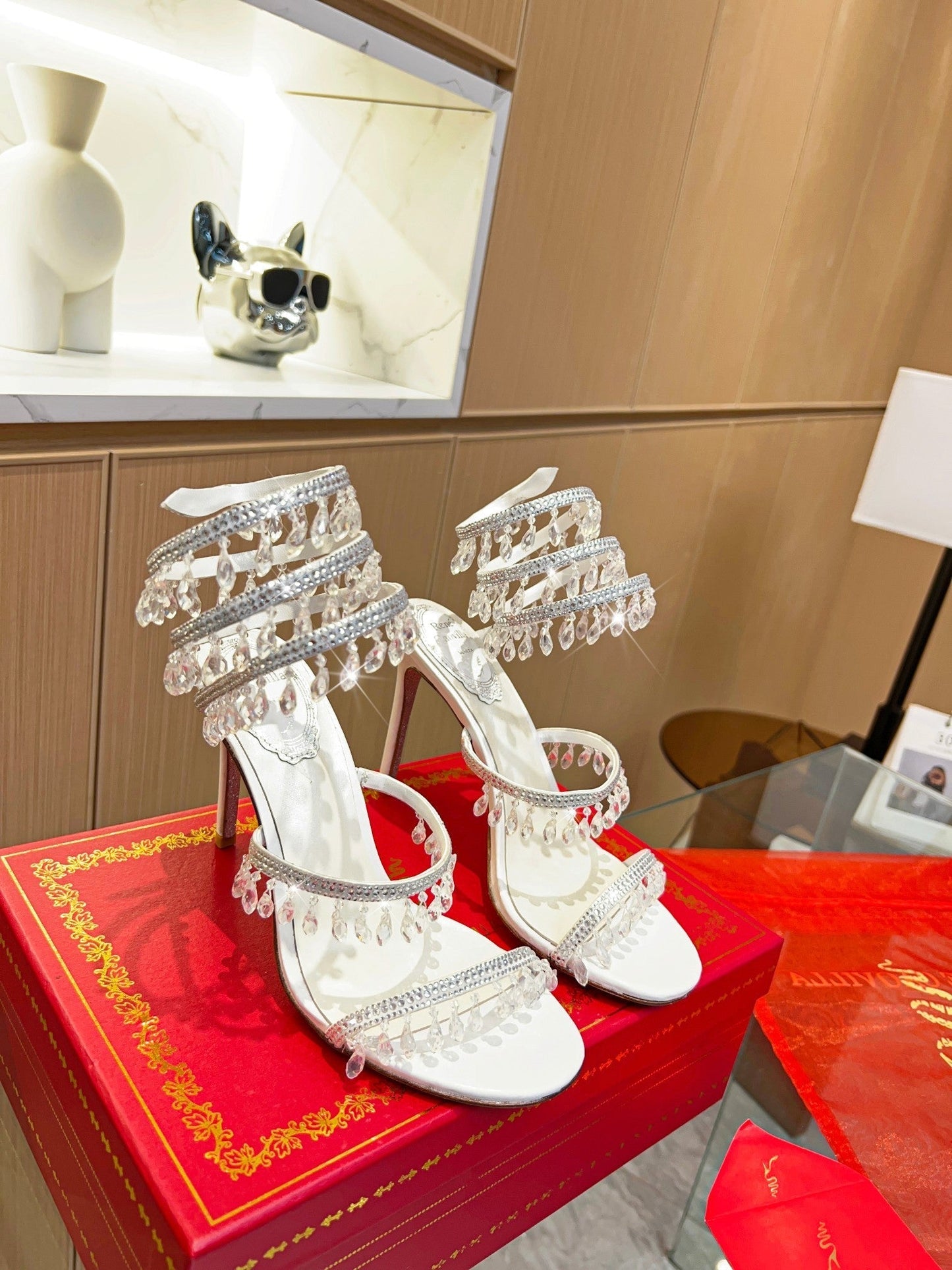 Cleo Crystal Strap Sandals