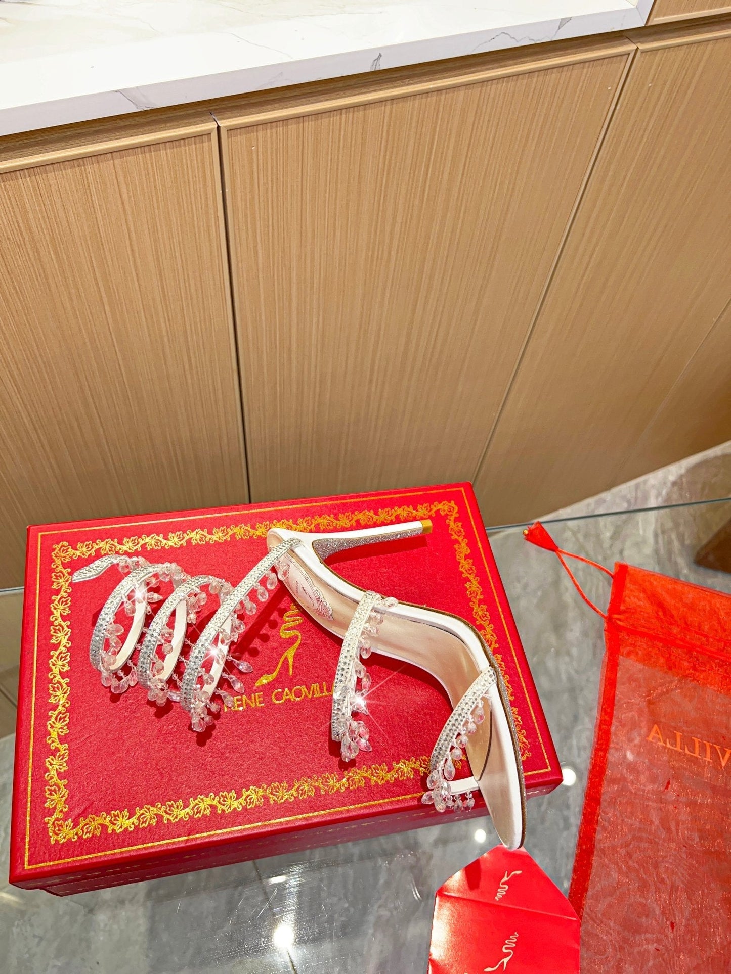 Cleo Crystal Strap Sandals